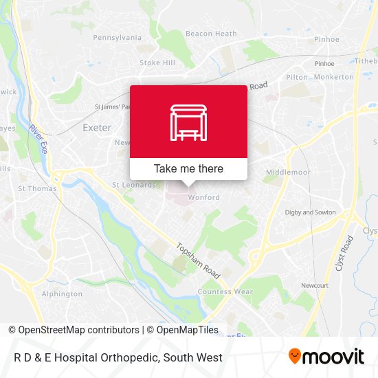 R D & E Hospital Orthopedic map