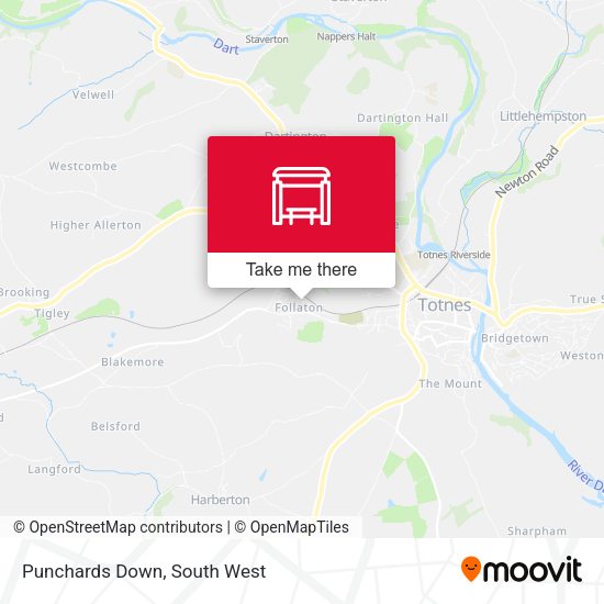 Punchards Down map