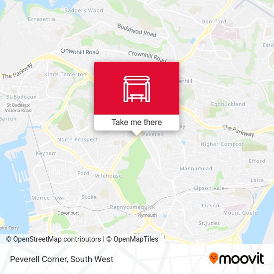 Peverell Corner map