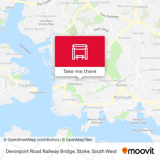 Devonport Road Railway Bridge, Stoke map