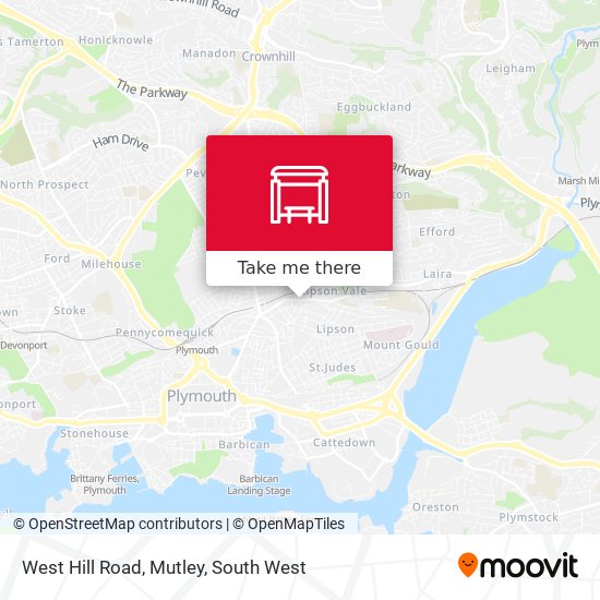 West Hill Road, Mutley map