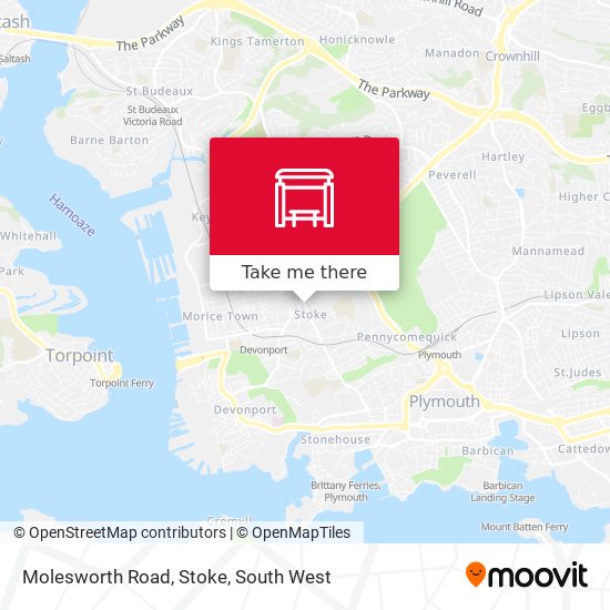 Molesworth Road, Stoke map