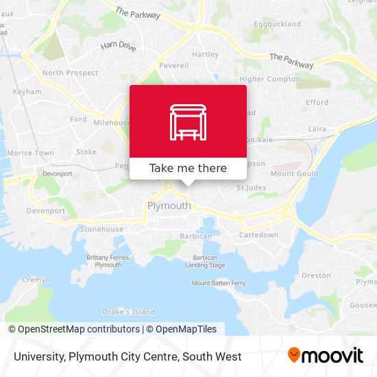 University, Plymouth City Centre map