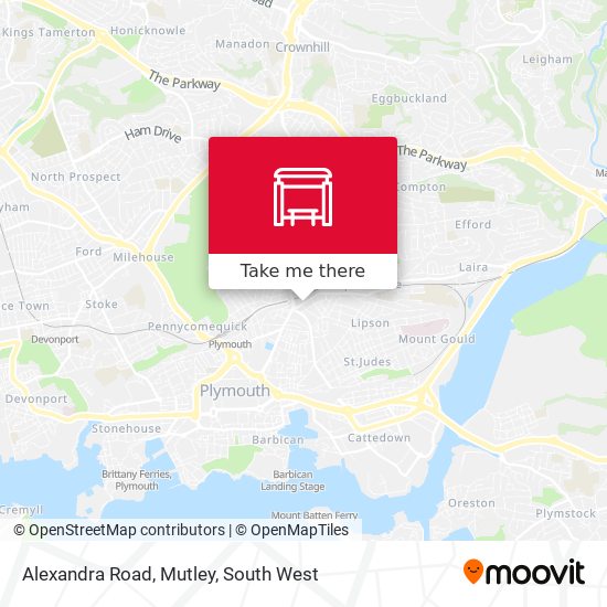 Alexandra Road, Mutley map