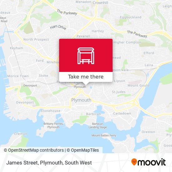 James Street, Plymouth map