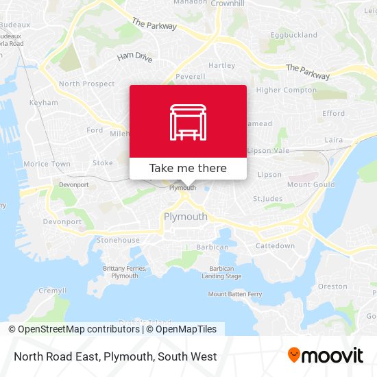 North Road East, Plymouth map