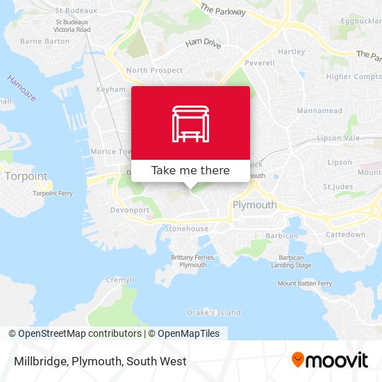 Millbridge, Plymouth map