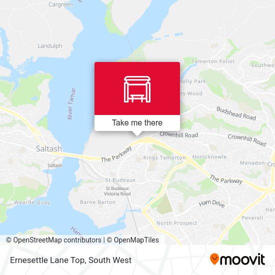Ernesettle Lane Top map