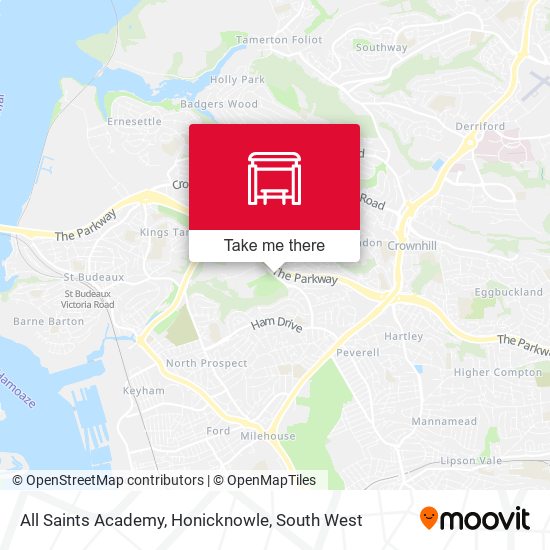 All Saints Academy, Honicknowle map