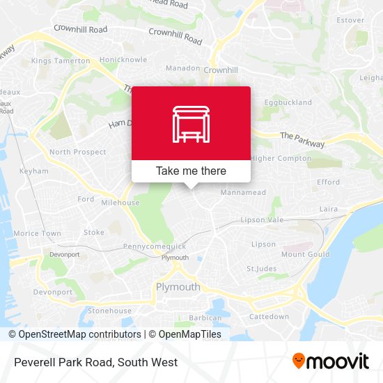 Peverell Park Road map