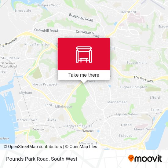 Pounds Park Road map