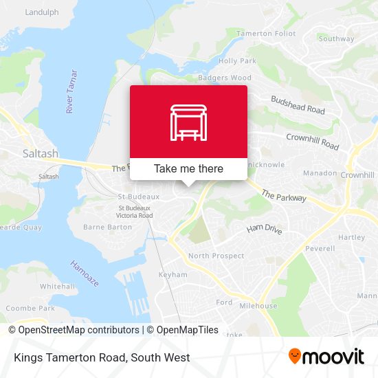 Kings Tamerton Road map