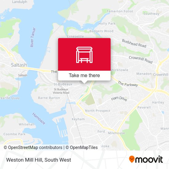 Weston Mill Hill map