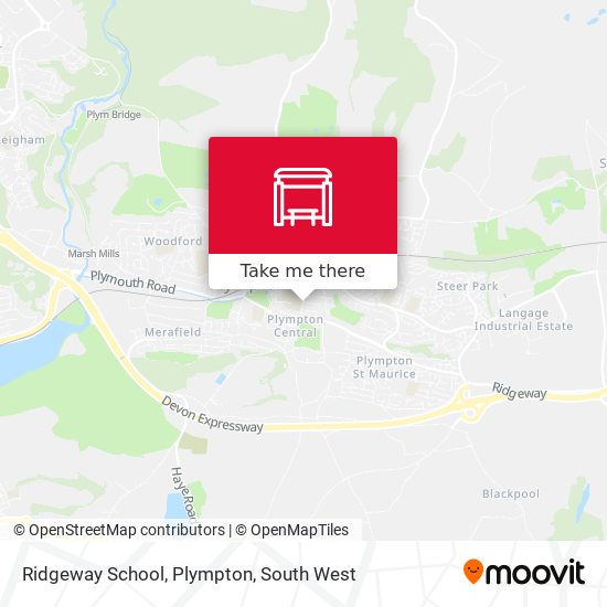 Ridgeway School, Plympton map