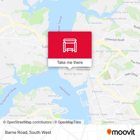 Barne Road, Barne Barton map