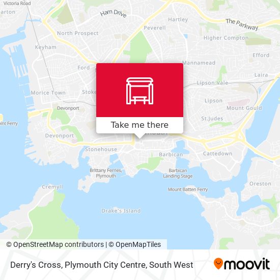 Derry's Cross, Plymouth City Centre map