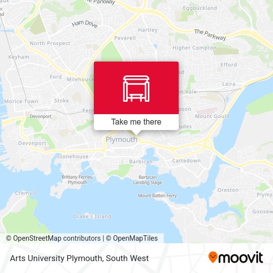 Arts University Plymouth map