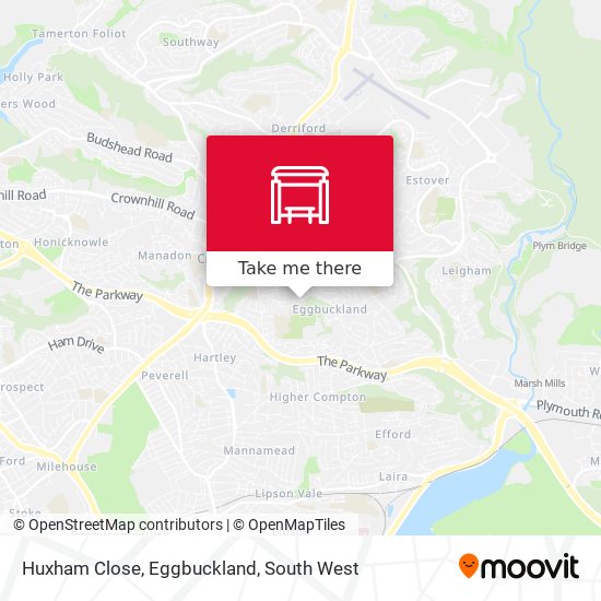 Huxham Close, Eggbuckland map