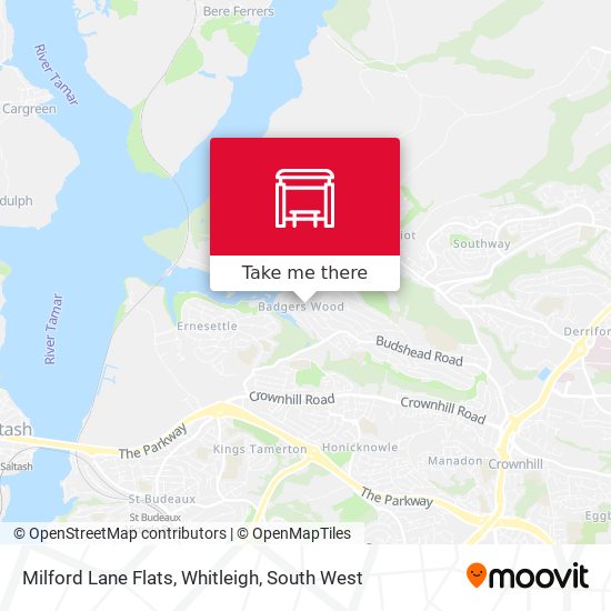 Milford Lane Flats, Whitleigh map