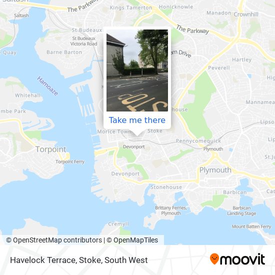 Havelock Terrace, Stoke map