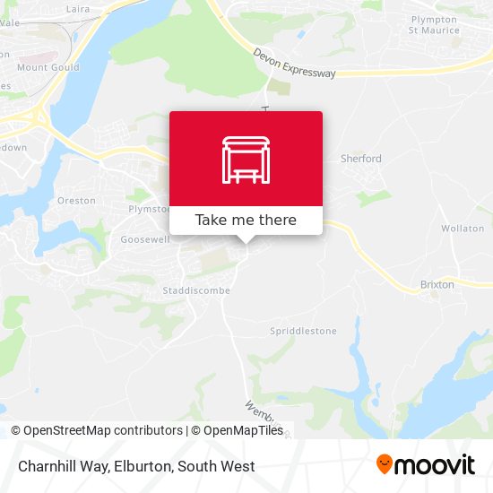 Charnhill Way, Elburton map