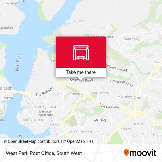 West Park Post Office map