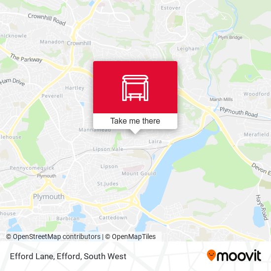 Efford Lane, Efford map