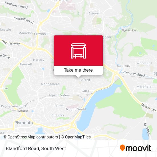 Blandford Road map