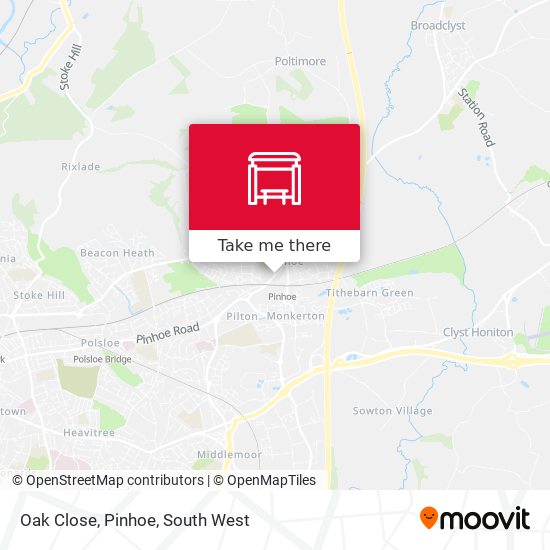 Oak Close, Pinhoe map