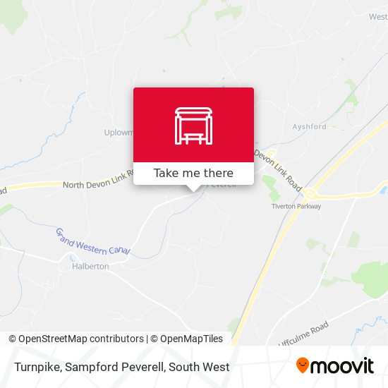 Turnpike, Sampford Peverell map