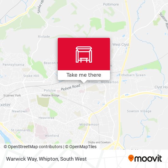 Warwick Way, Whipton map