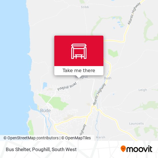 Bus Shelter, Poughill map