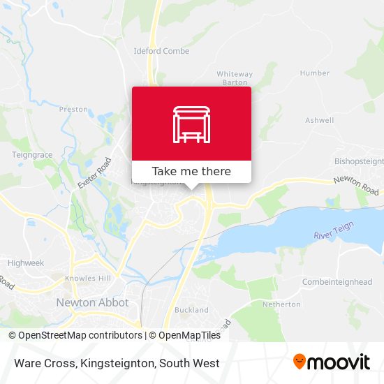 Ware Cross, Kingsteignton map