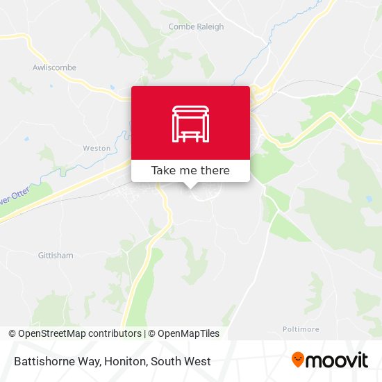 Battishorne Way, Honiton map