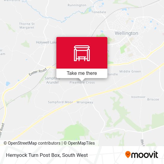 Hemyock Turn Post Box map