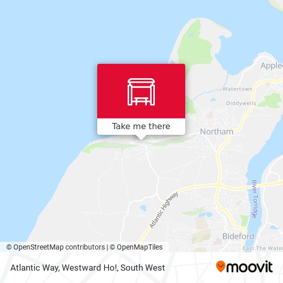 Atlantic Way, Westward Ho! map