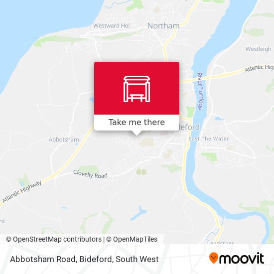 Abbotsham Road, Bideford map