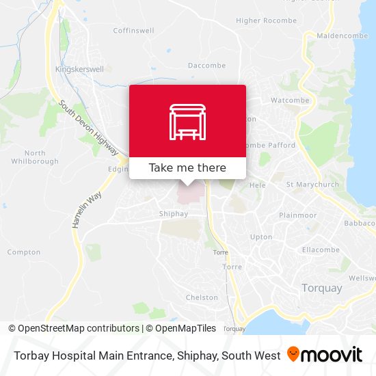 Torbay Hospital Main Entrance, Shiphay map