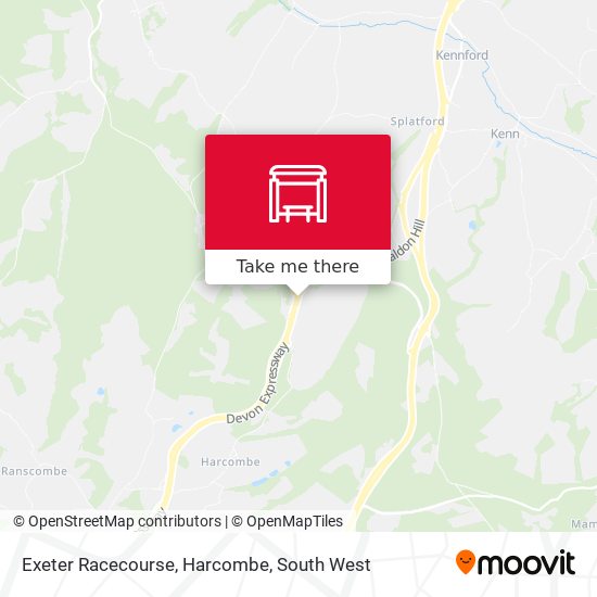 Exeter Racecourse, Harcombe map