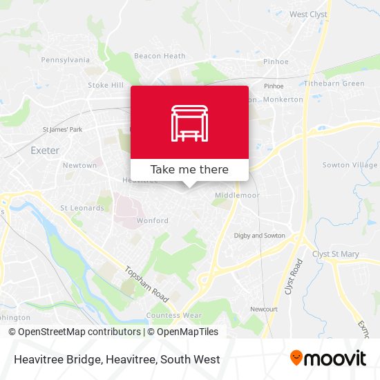 Heavitree Bridge, Heavitree map