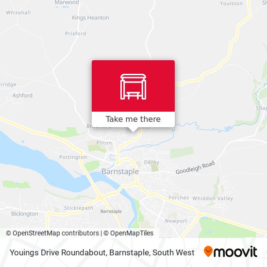 Youings Drive Roundabout, Barnstaple map