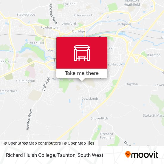 Richard Huish College, Taunton map