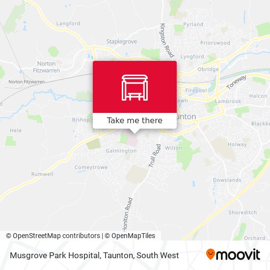 Musgrove Park Hospital, Taunton map