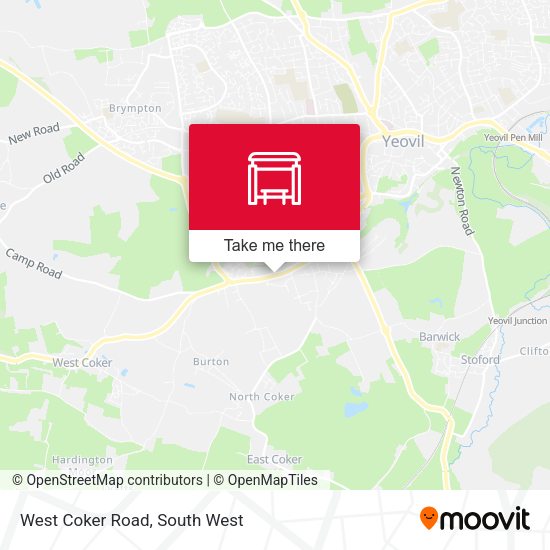 West Coker Road map