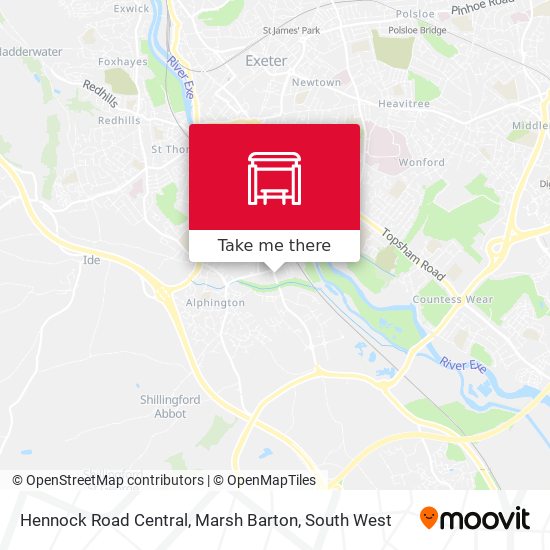 Hennock Road Central, Marsh Barton map
