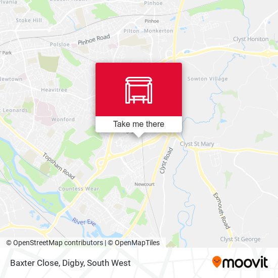 Baxter Close, Digby map