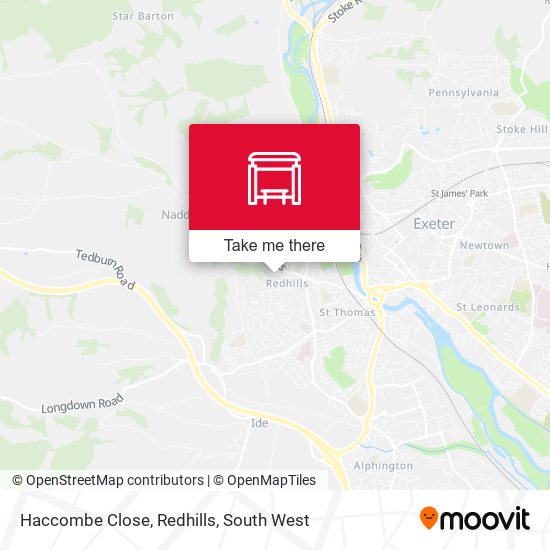 Haccombe Close, Redhills map