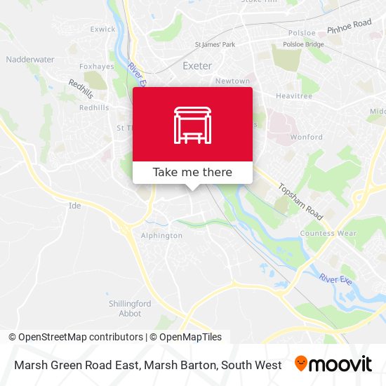 Marsh Green Road East, Marsh Barton map