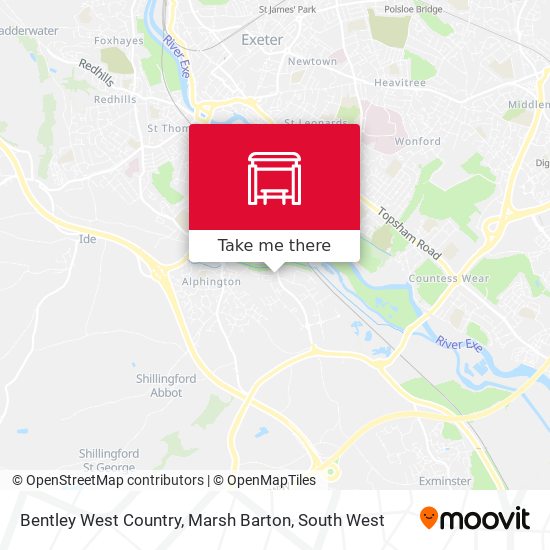 Bentley West Country, Marsh Barton map