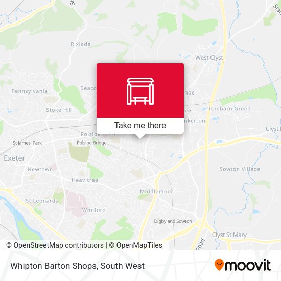 Whipton Barton Shops map